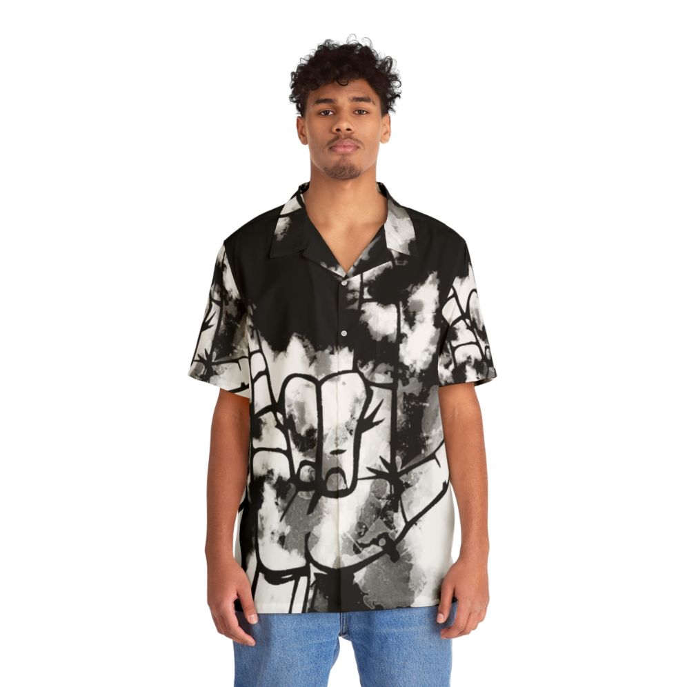 I Love You ASL Hawaiian Shirt Featuring Deaf Culture Symbols - People Front