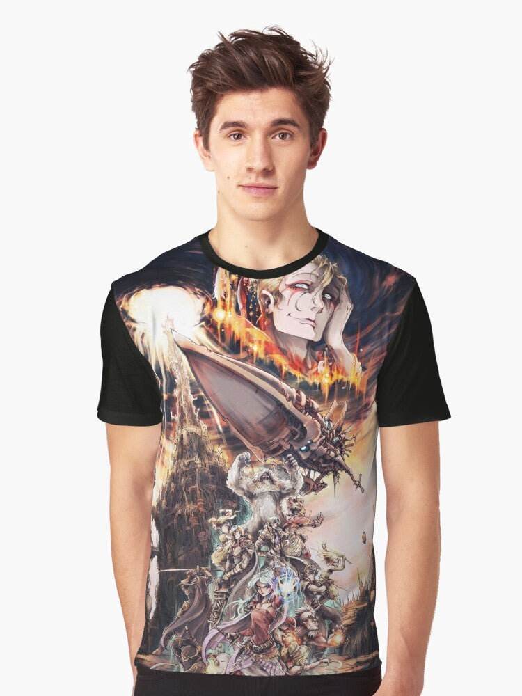 Final Fantasy RPG Graphic T-Shirt featuring characters from the iconic Final Fantasy video game series - Men