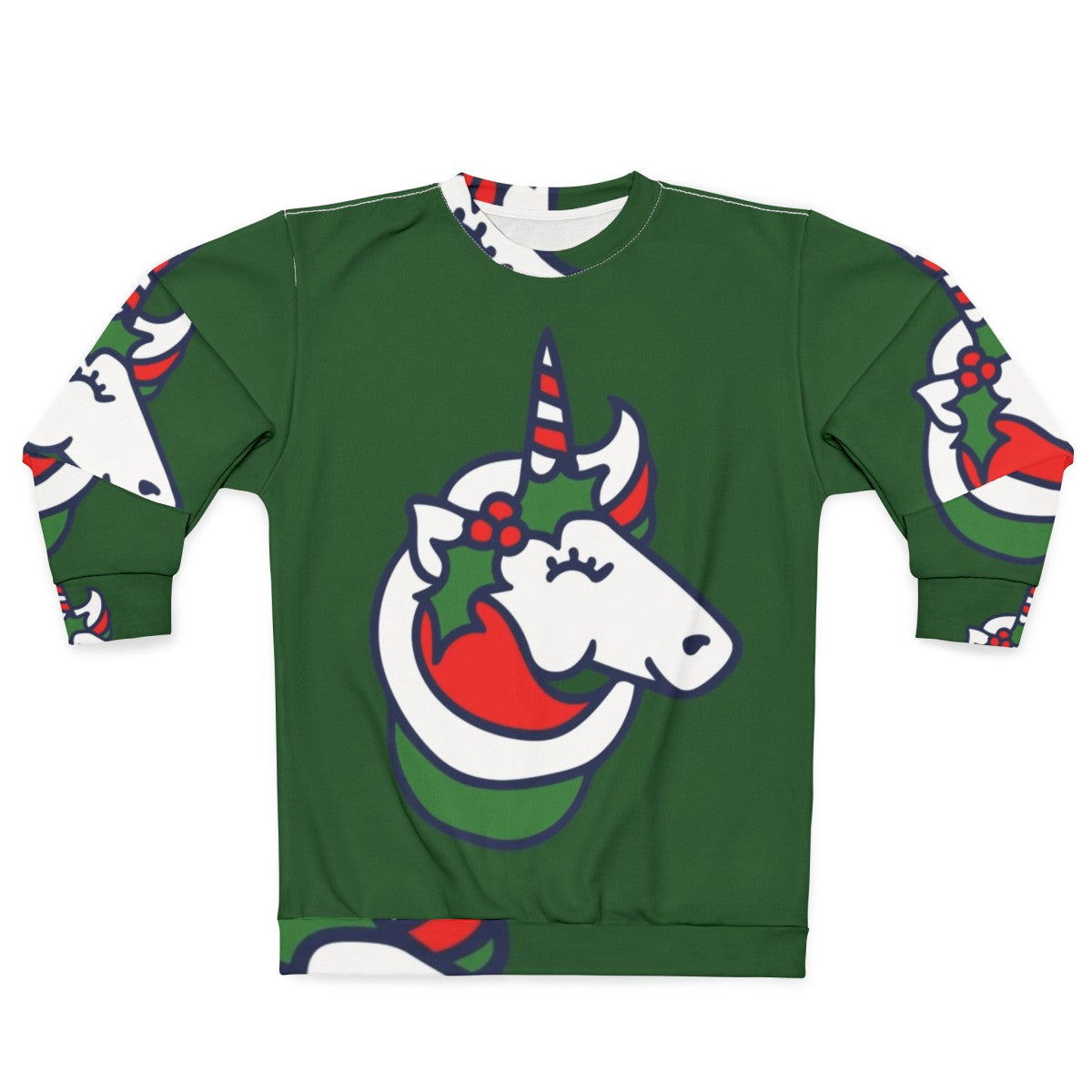 Christmas Unicorn Sweatshirt - Festive Clothing with Magical Animals