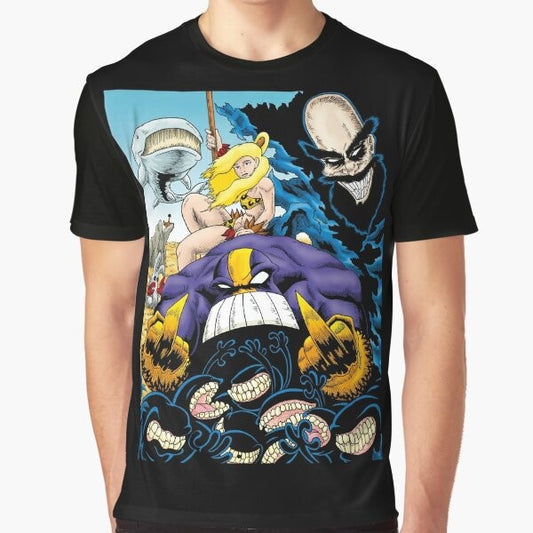 Graphic t-shirt featuring the comic book characters The Maxx and The Leopard Queen