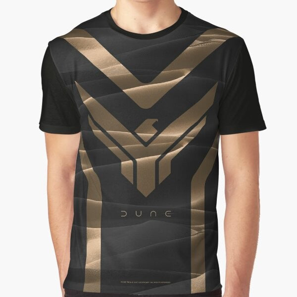 Dune Atreides graphic t-shirt featuring the House Atreides sigil from the Dune science fiction movie.