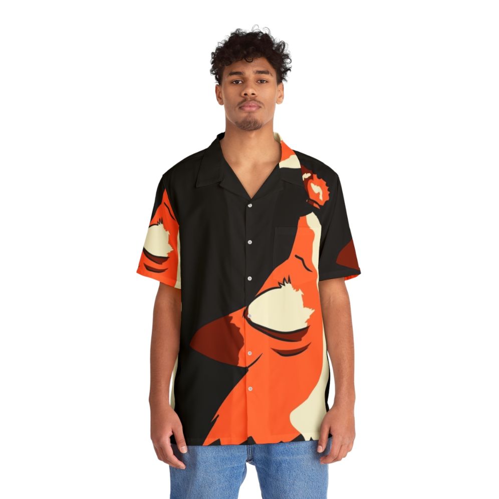 Spirit Fox Hawaiian Shirt featuring a print of a legendary fall fox - People Front