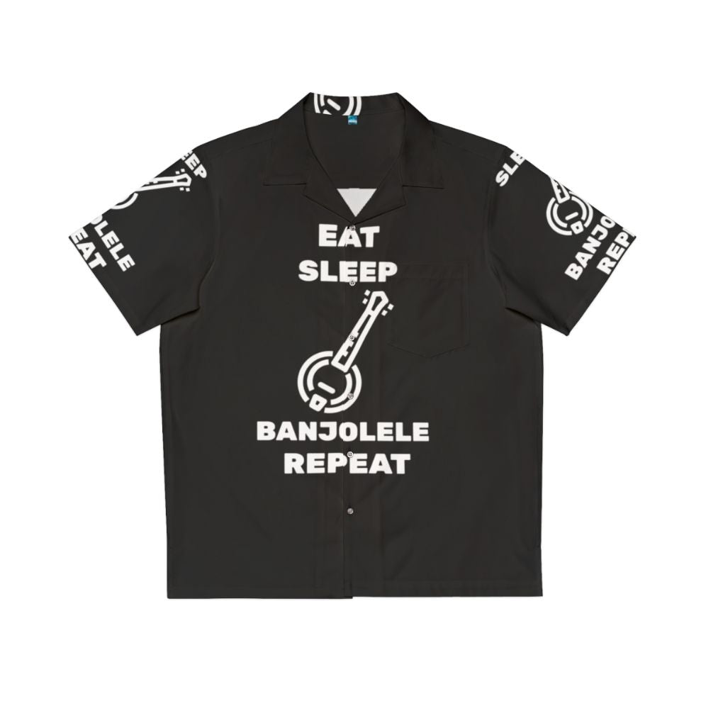 Banjolele Hawaiian Shirt with "Eat Sleep Banjolele Repeat" Design