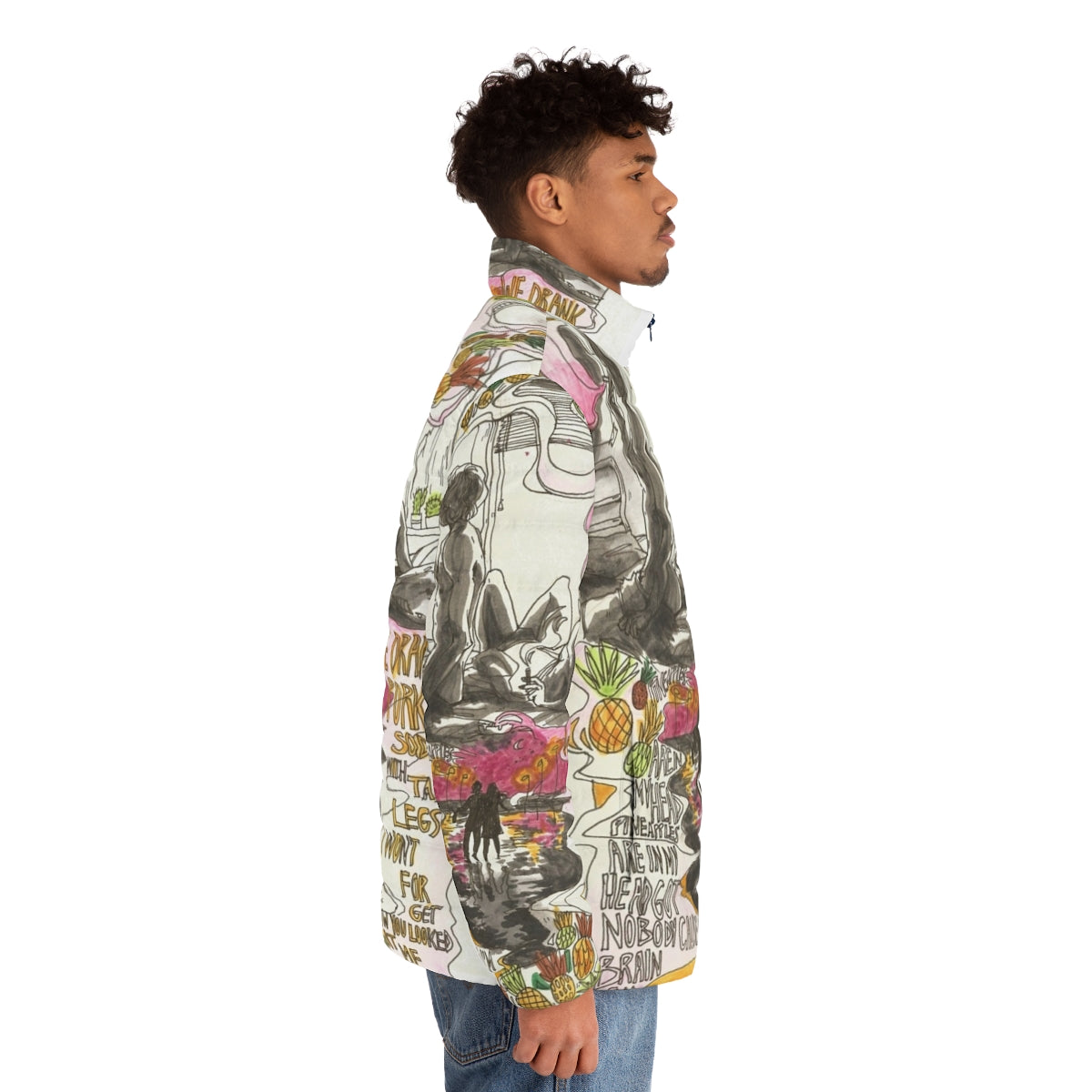 Pork Soda Puffer Jacket featuring the Glass Animals design - men side right