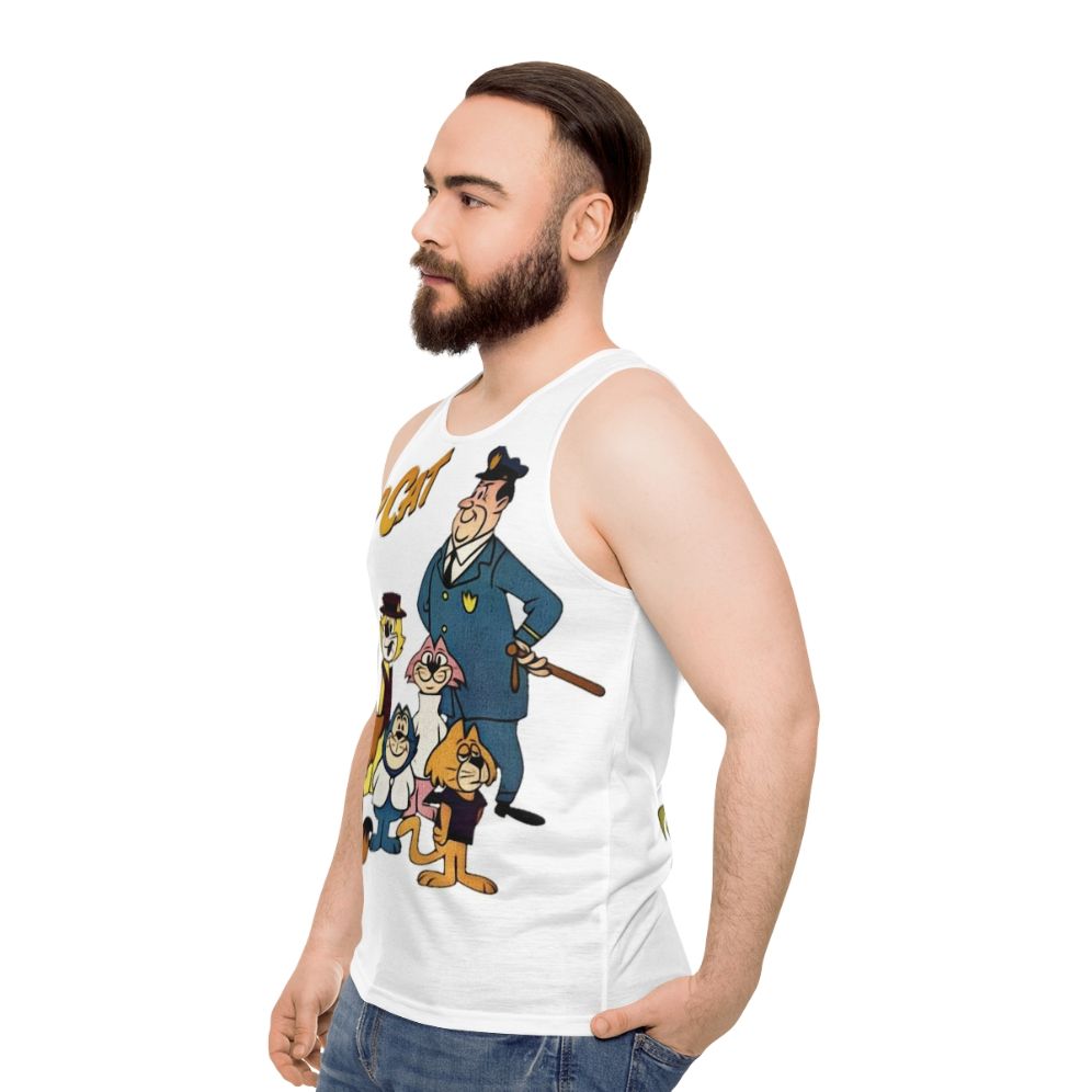 Vintage Retro Cartoon Cat Unisex Summer Tank Top - men side