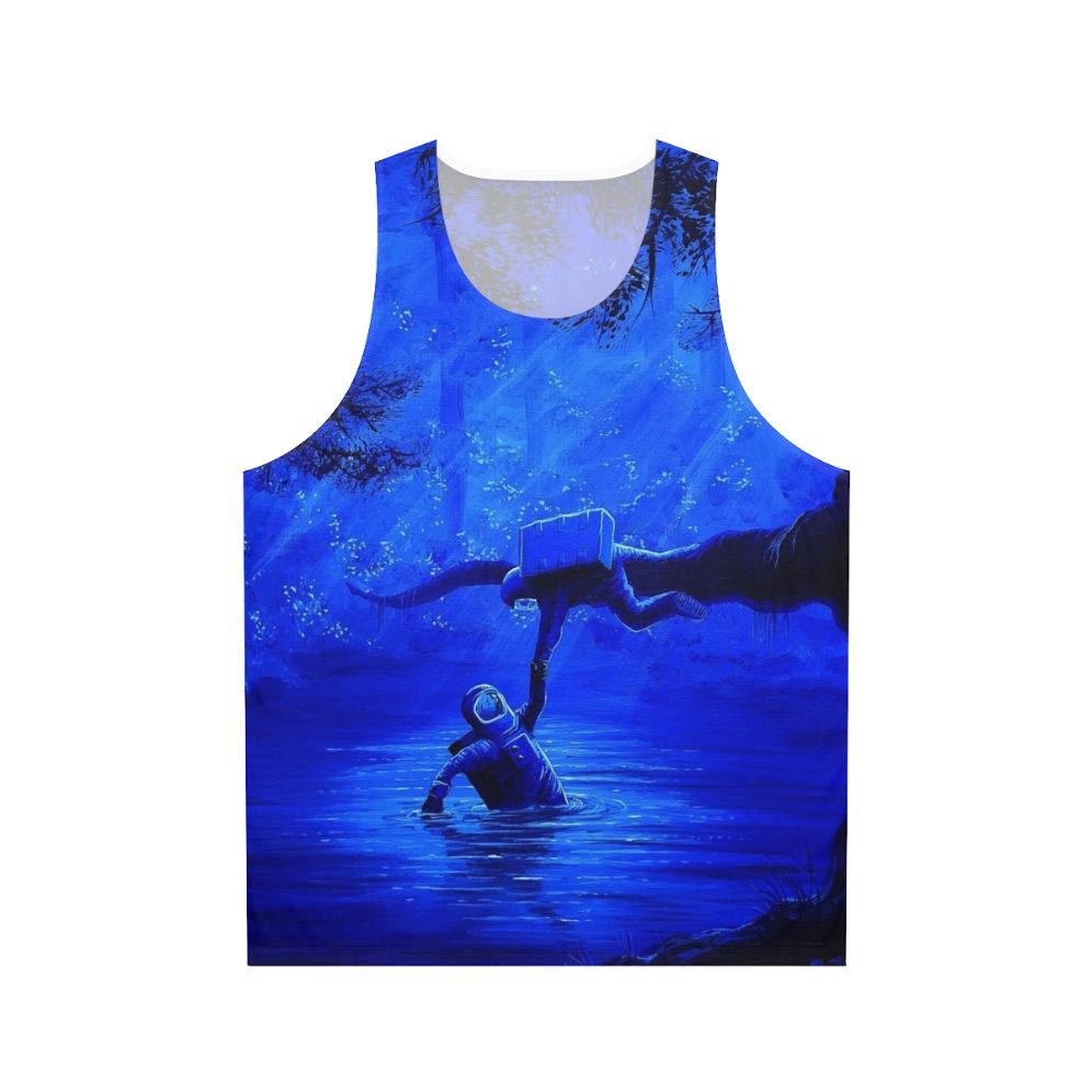 Astronaut spaceman space surrealism nature unisex tank top