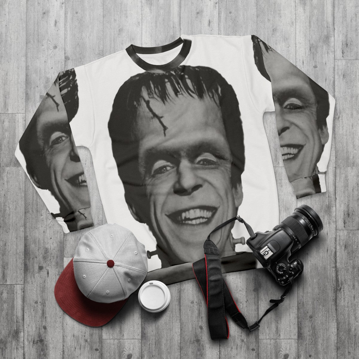 Retro Herman Munster Profile Sweatshirt - flat lay