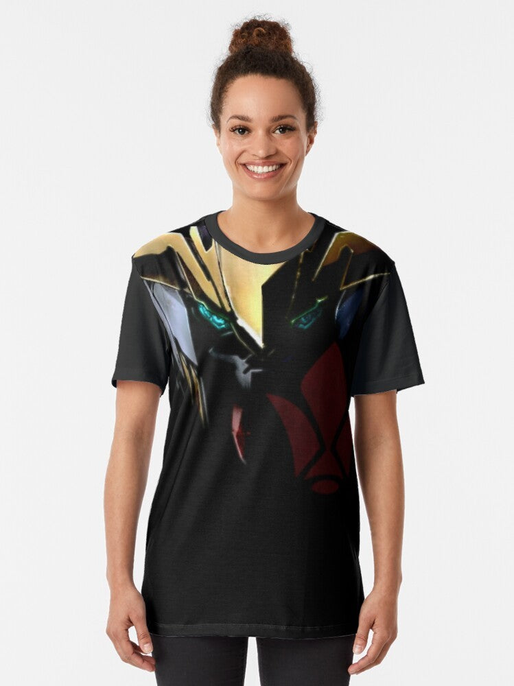 Iron Blooded Orphans Barbatos Tekkadan Graphic T-Shirt with Mecha Anime Logo - Women