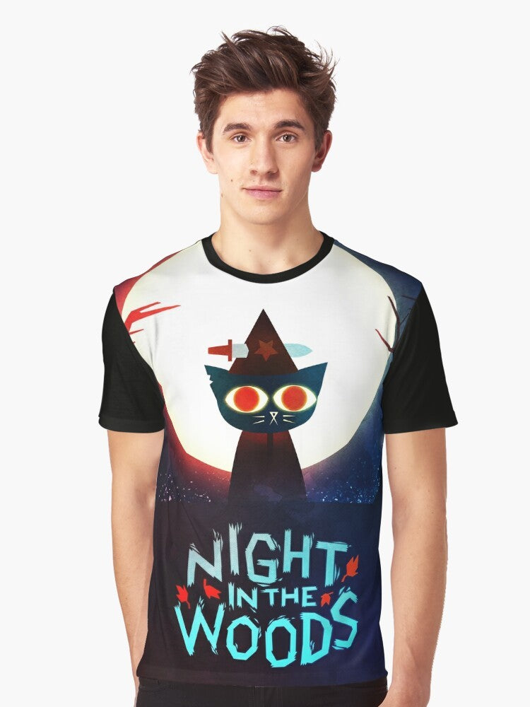 Graphic t-shirt featuring a witch's dagger design inspired by the video game "Night in the Woods" - Men