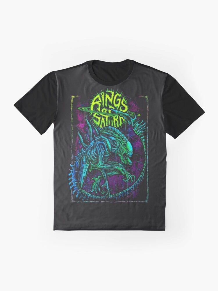 Rings of Saturn Xeno Heavy Metal Graphic T-Shirt - Flat lay