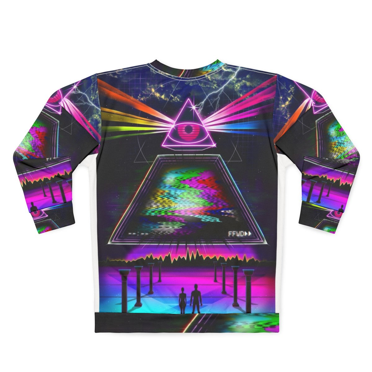 Retro synthwave futuristic space sweatshirt - Back