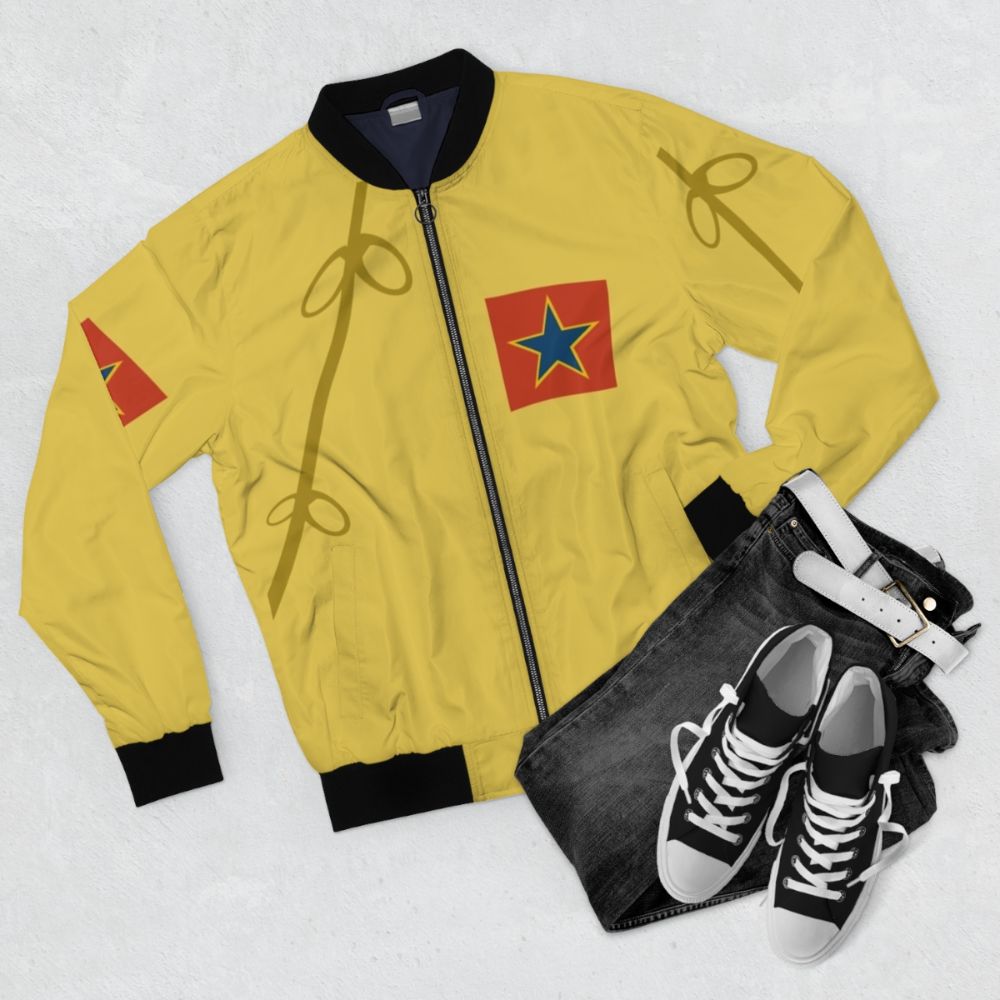 Adric Classic Who Bomber Jacket featuring the Fifth Doctor's companion - Flat lay