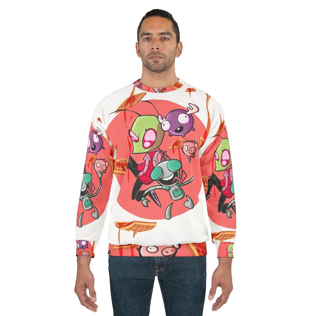 Cartoon Invader Zim Waffles Sweatshirt - men