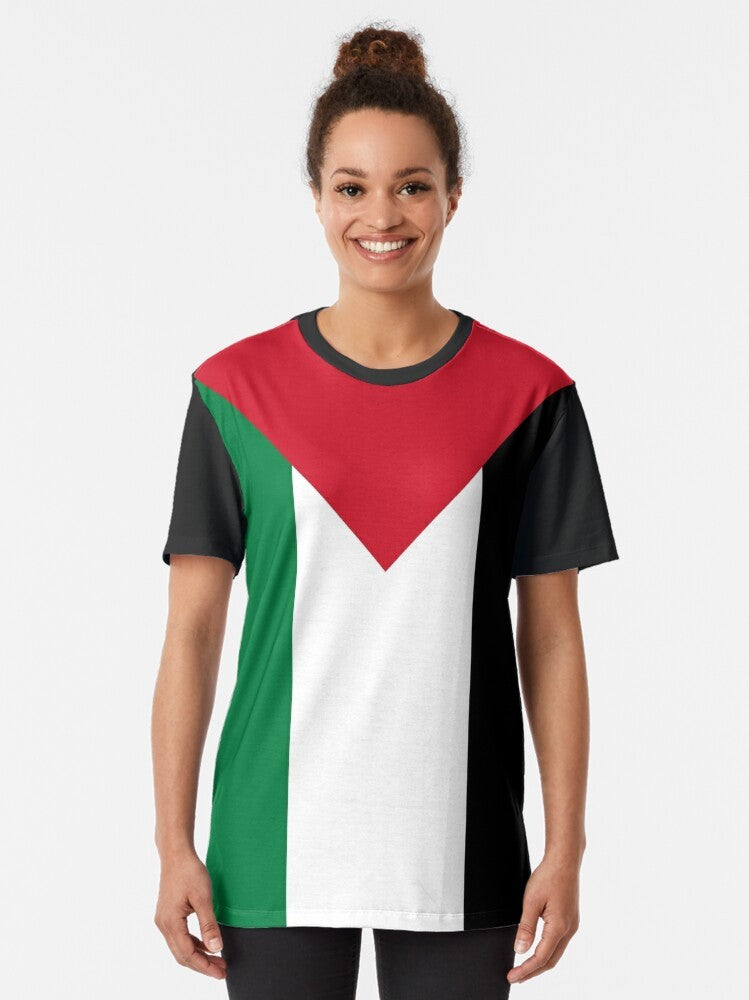 Middle East Palestine Flag Graphic T-Shirt - Women