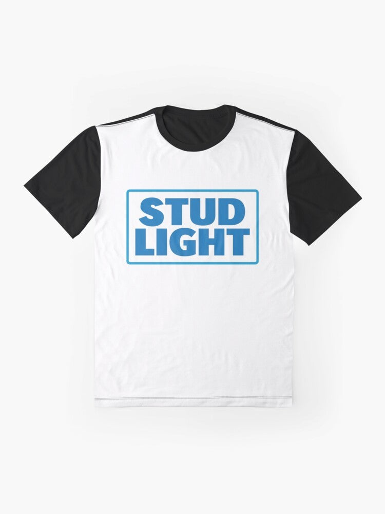 Stud Light Graphic T-Shirt - Funny Beer Design - Flat lay