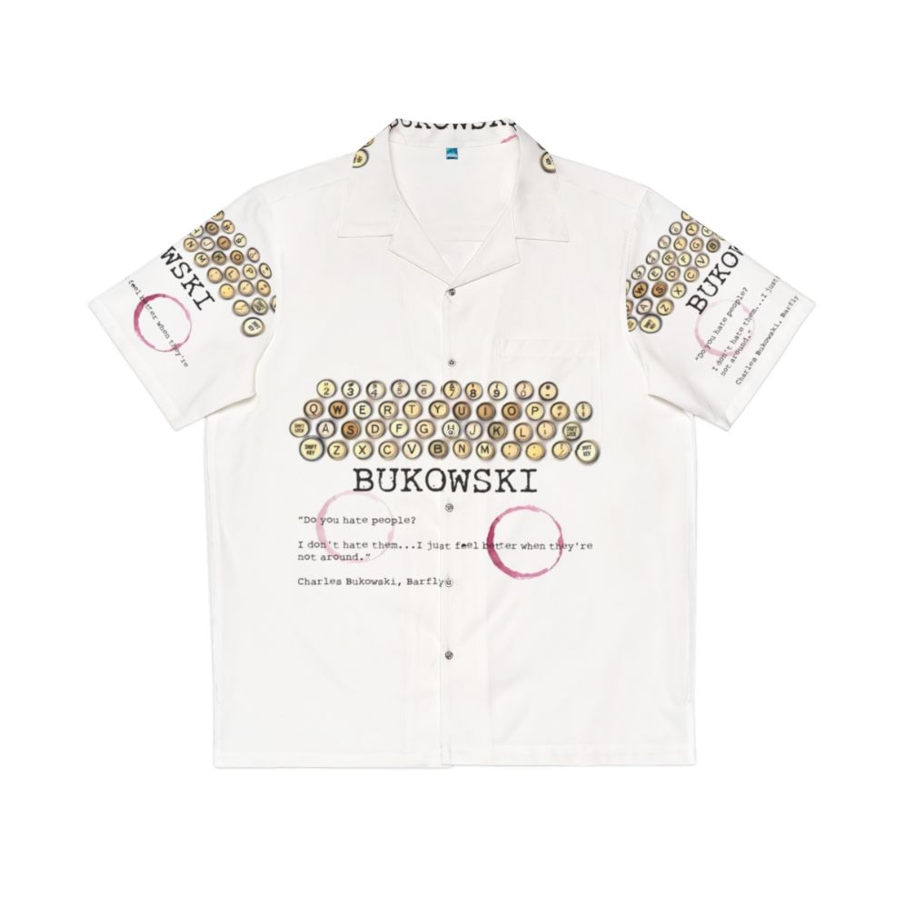 Bukowski Hawaiian Shirt featuring iconic quotes from the beat poet Charles Bukowski