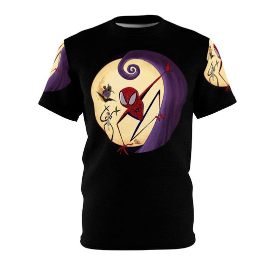 Spooky pumpkin t-shirt with jack-o-lantern and spider design