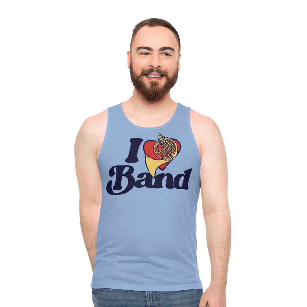 I Love Band Unisex French Horn Tank Top - men