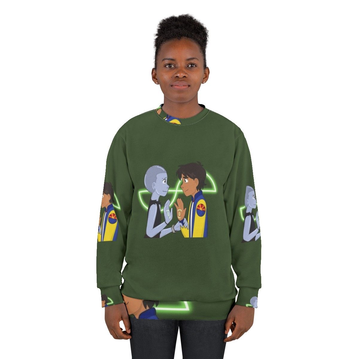 Infinity Train Cartoon Network Sweatshirt with Mirror Tulip Pattern - women