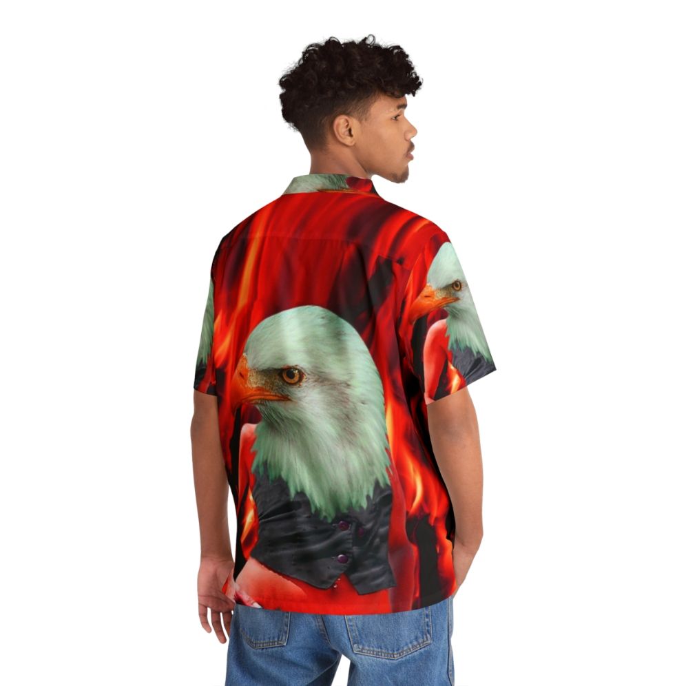 Vibrant phoenix Hawaiian shirt with tropical floral and bird design - People Back