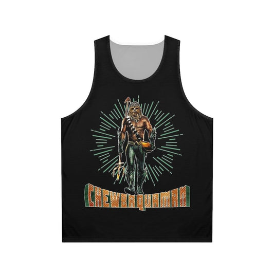 Chewbaquaman sci-fi unisex tank top