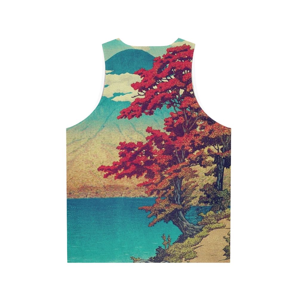 Ukiyo-e inspired nature landscape unisex tank top - Back