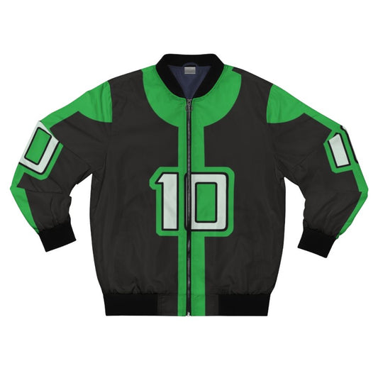 Ben 10 Omniverse character wearing a green and black bomber jacket