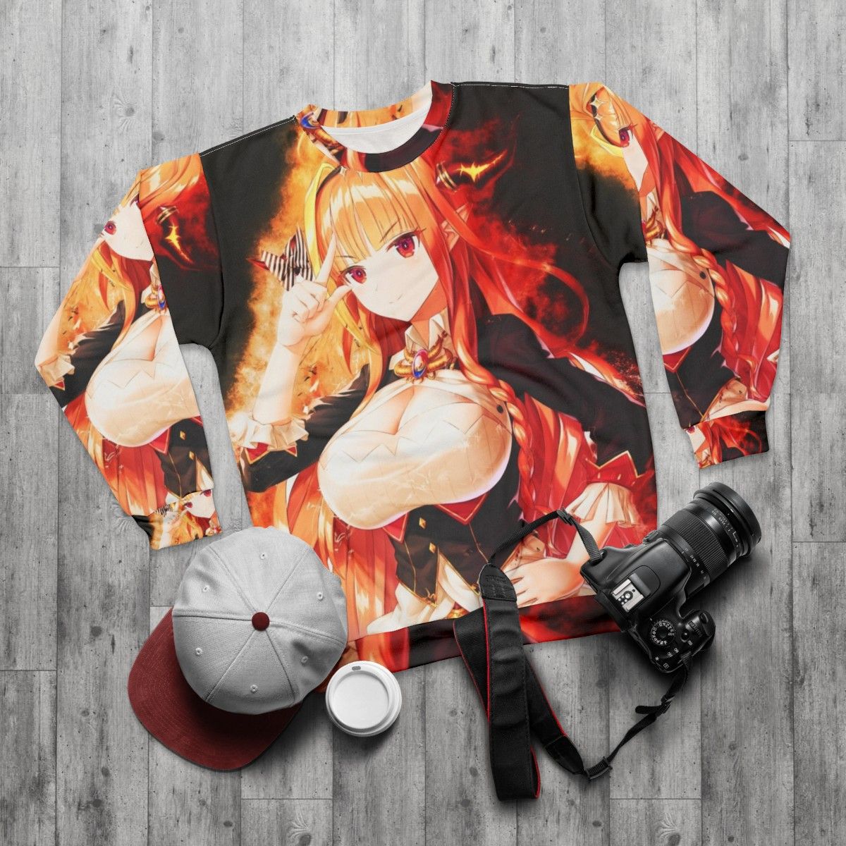 Hololive Kiryuu Coco Anime Sweatshirt - flat lay