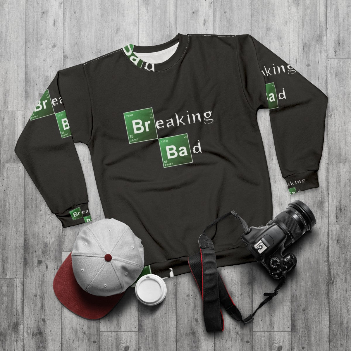 Breaking Bad inspired sweatshirt with Heisenberg design - flat lay