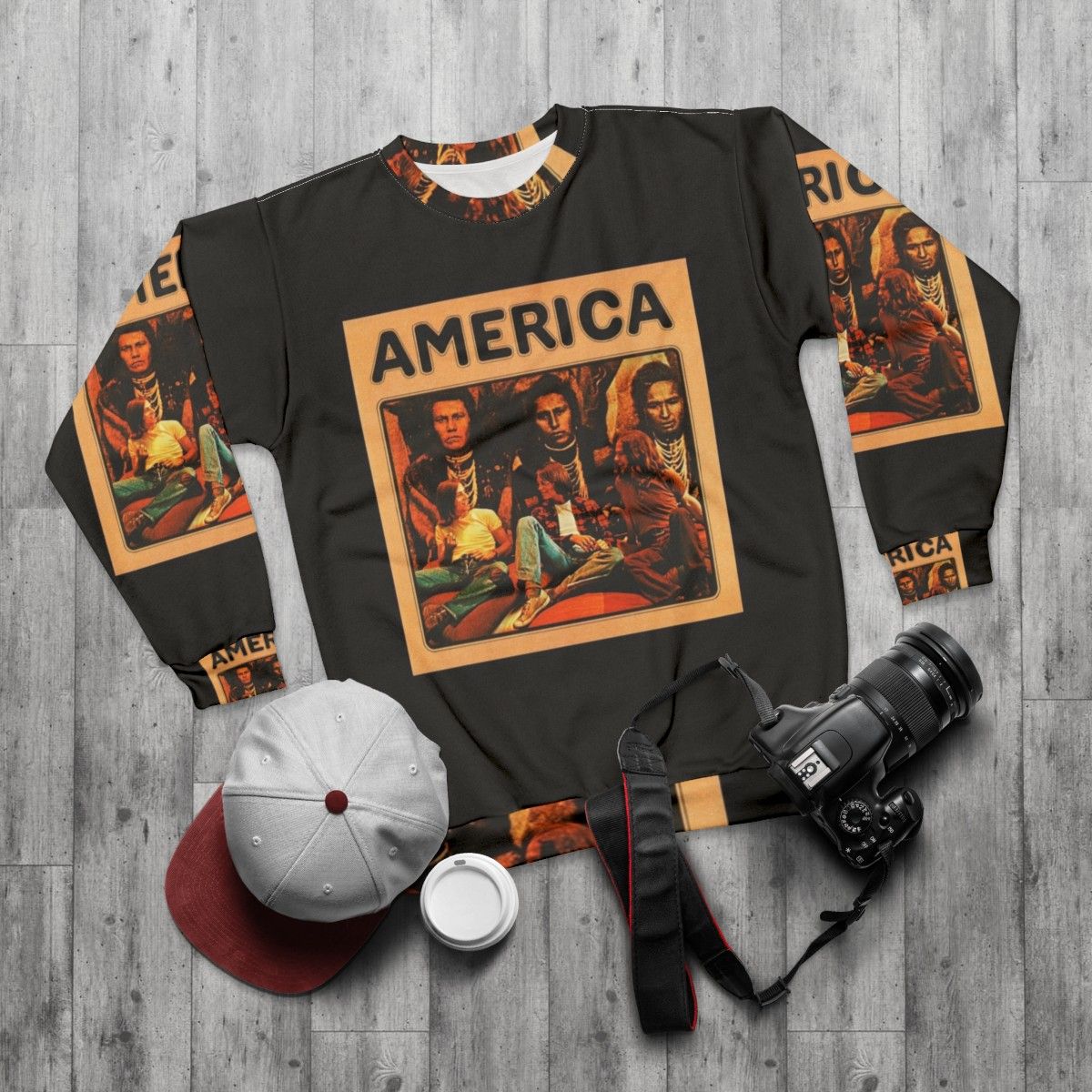 Patriotic America Sweatshirt - flat lay