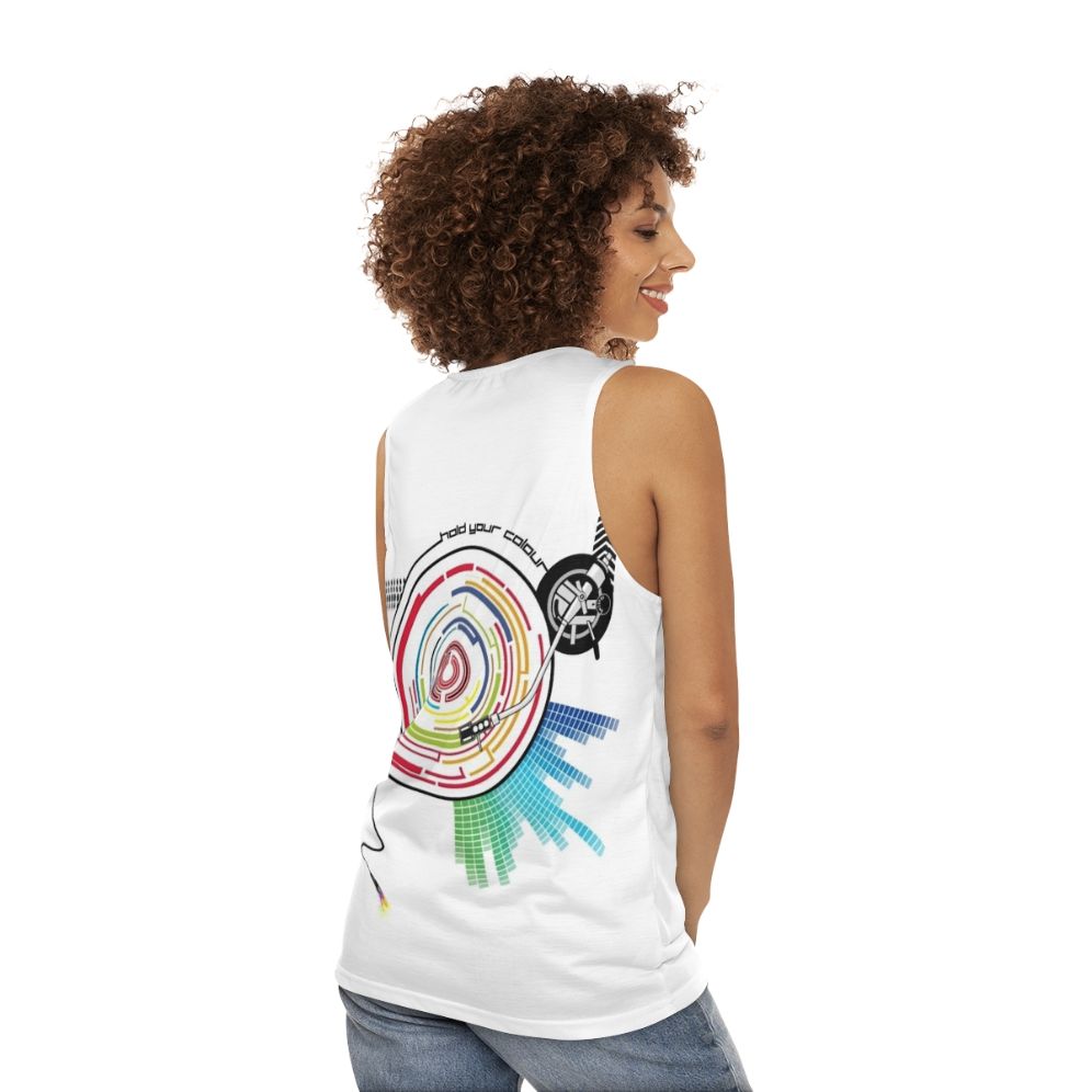 Pendulum vinyl music graphic unisex tank top - women back