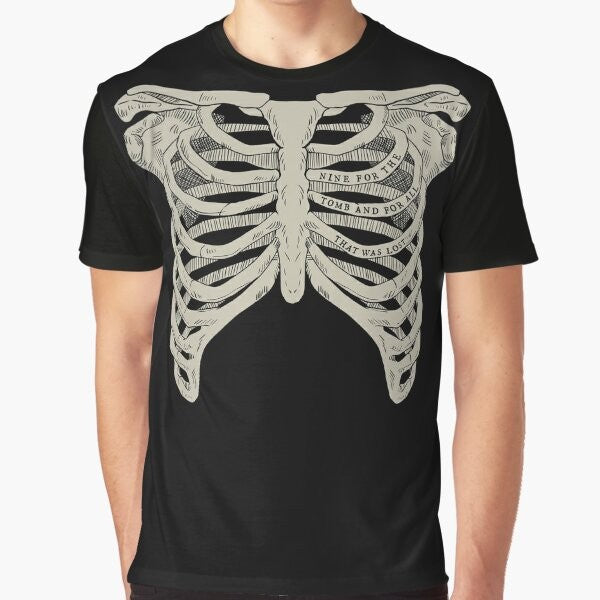 Ribcage graphic t-shirt from The Locked Tomb series