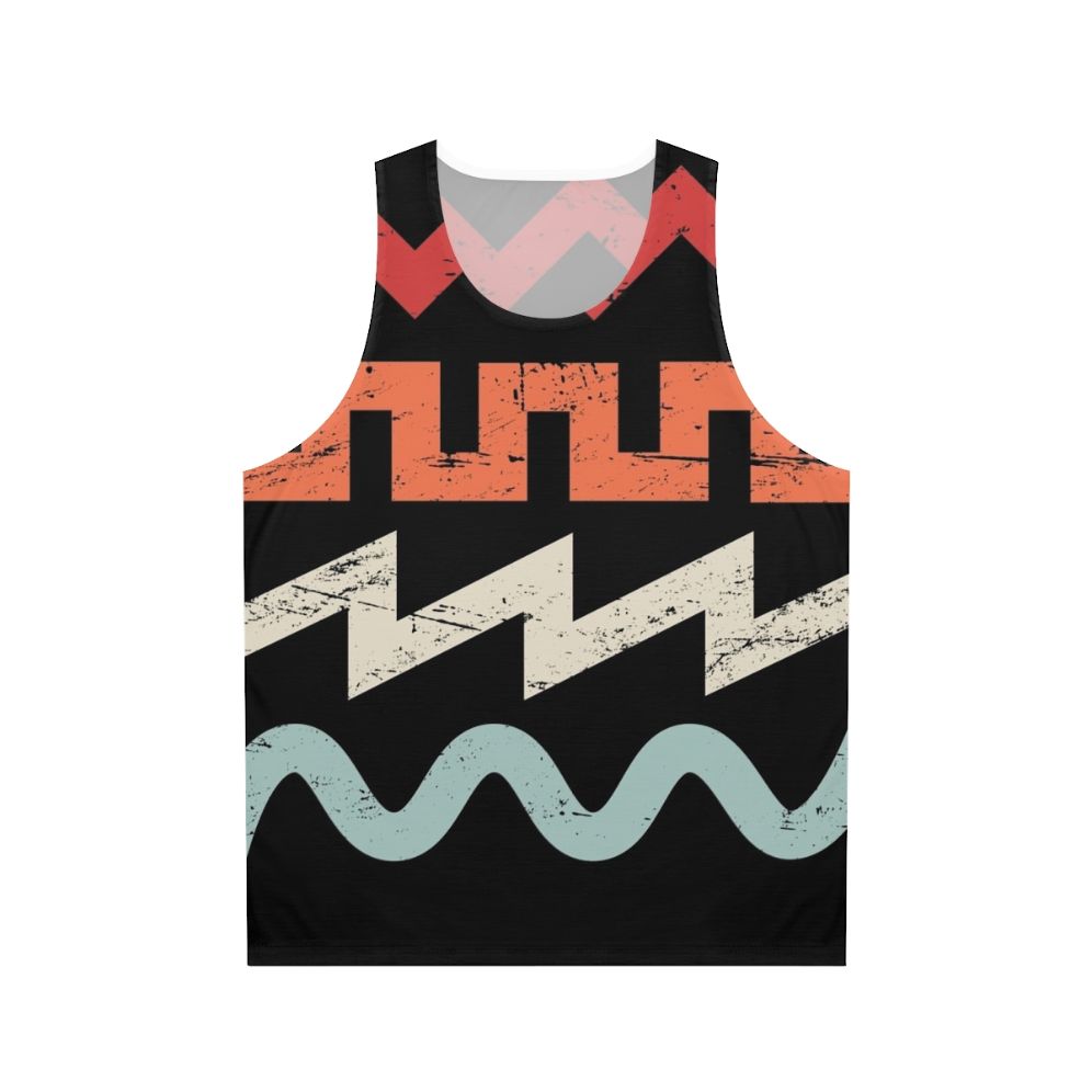 Retro synth waveforms unisex tank top