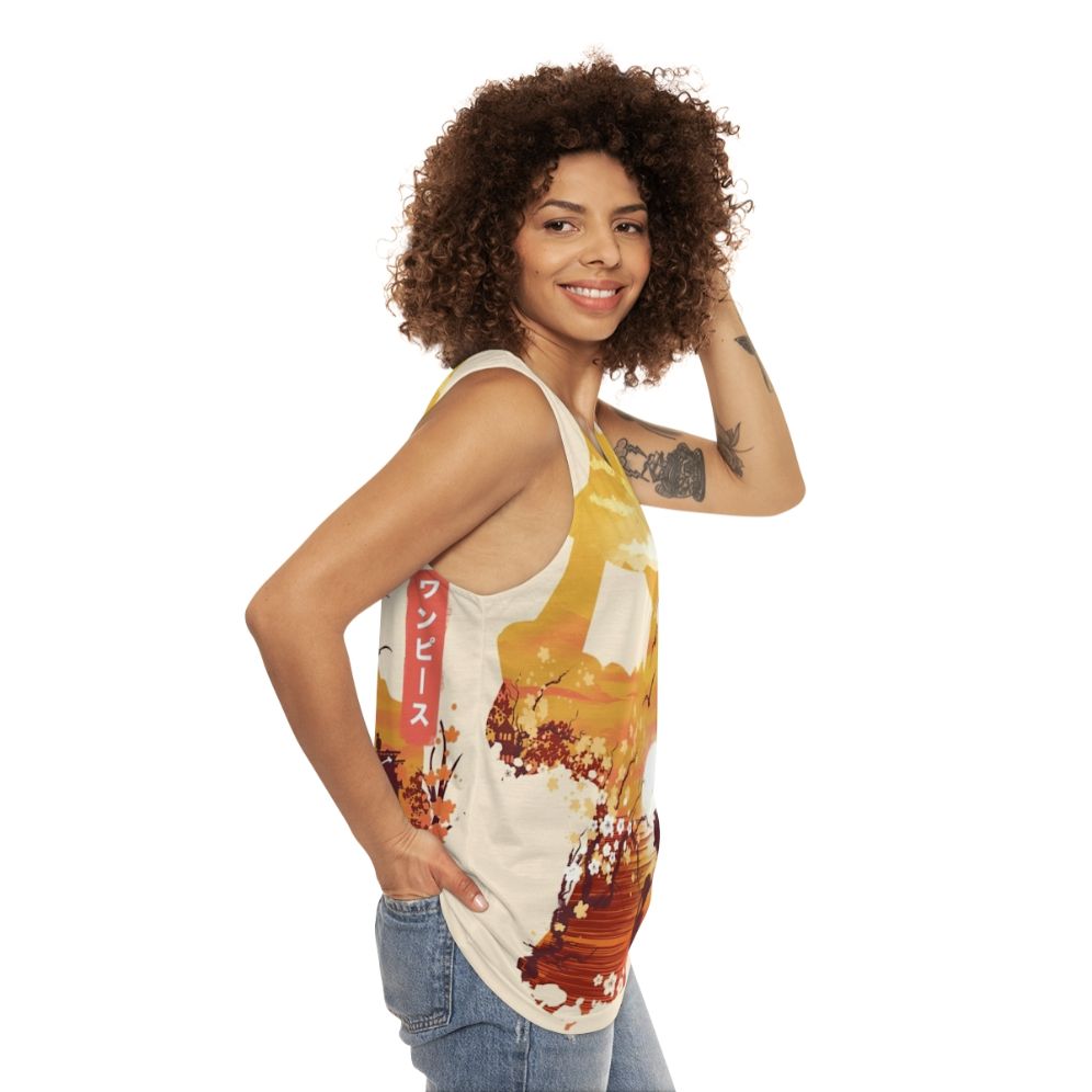 One Piece Luffy Anime Tank Top - women side