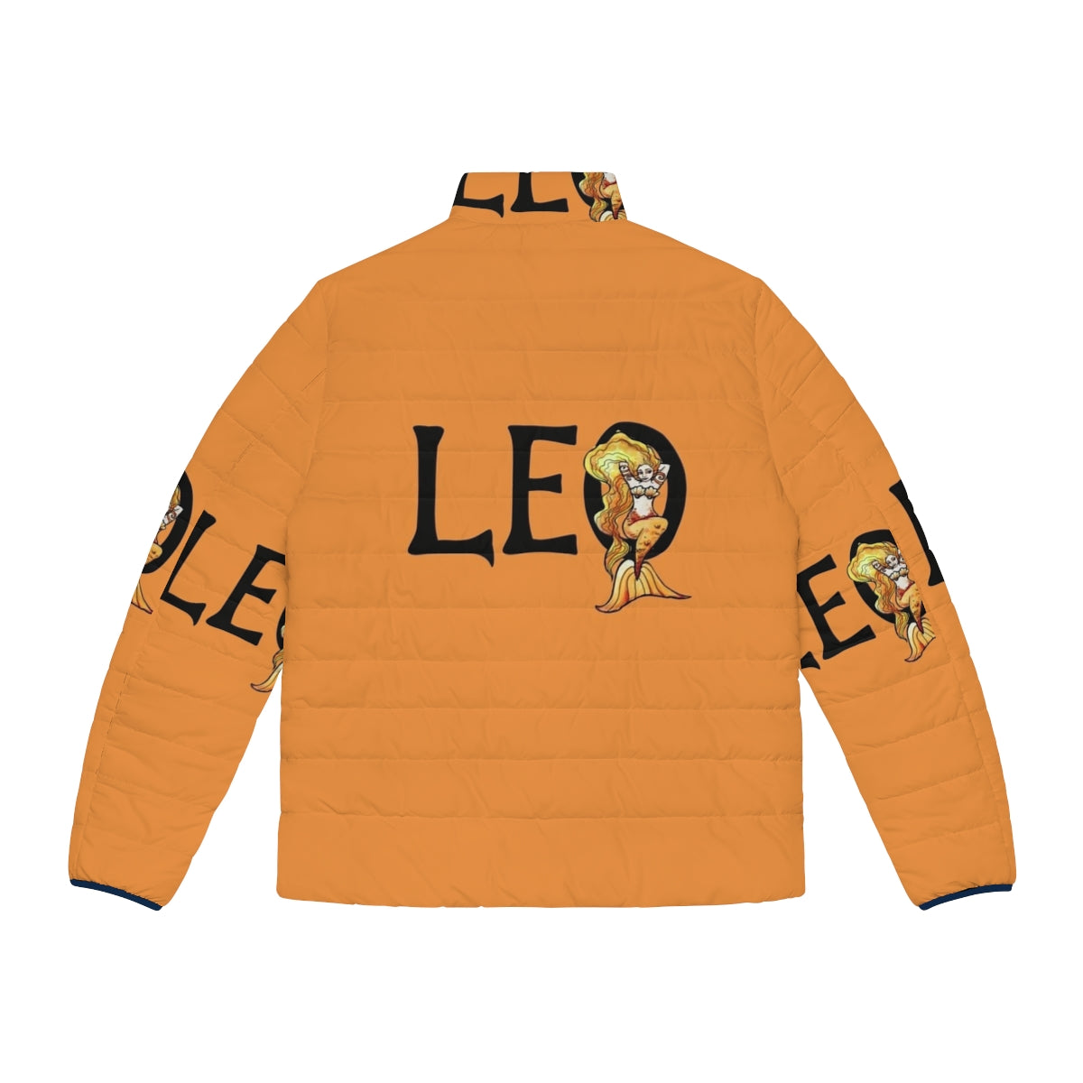 Leo puffer jacket with zodiac and astrology design - Back