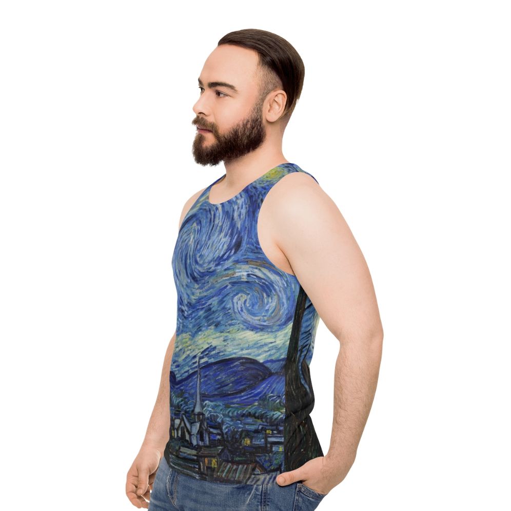 Starry Night Van Gogh Unisex Tank Top - men side