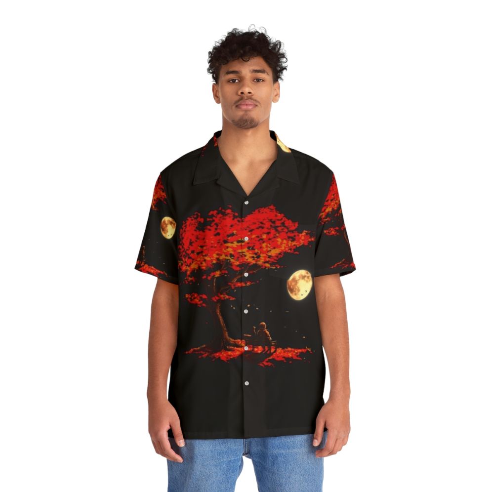 Autumn Moon Hawaiian Shirt with nature and space elements - People Front