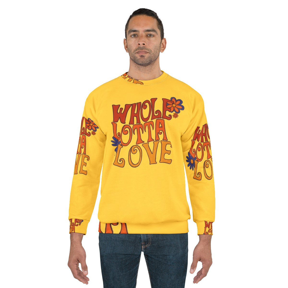 Whole Lotta Love Retro Sweatshirt with Led Zeppelin Inspired Typography - men