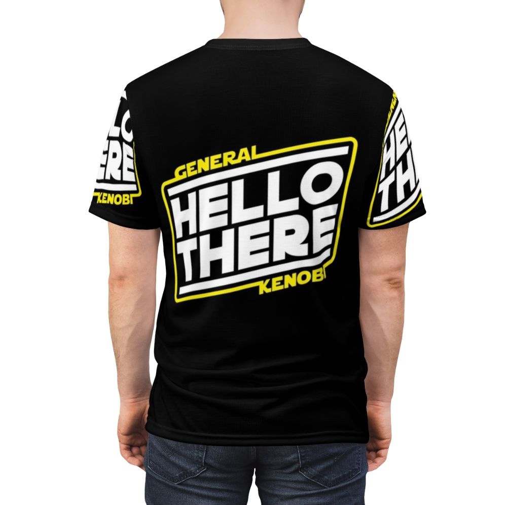 "Star Wars-inspired AOP T-shirt featuring Obi-Wan Kenobi's famous 'Hello There' quote" - men back