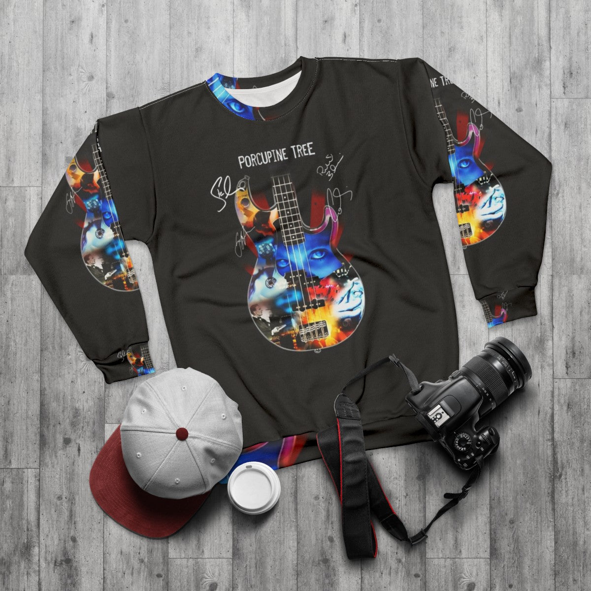 Guitar Porcupine Sweatshirt - flat lay