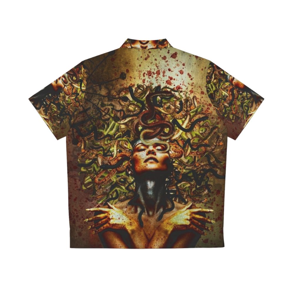 Captivating Medusa-inspired Hawaiian shirt with snake print design - Back