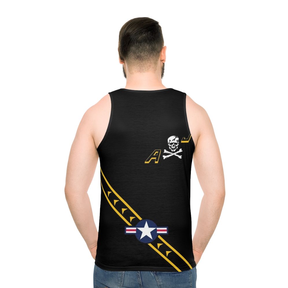 VF84 Jolly Rogers Unisex Military Aircraft Tank Top - men back