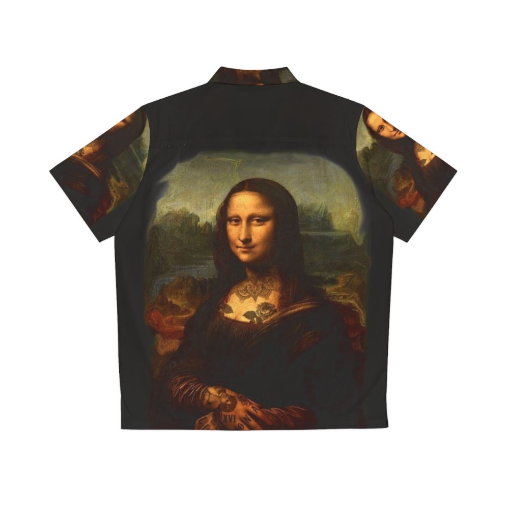 Mona Lisa inspired Hawaiian shirt with tattoo art design - Back