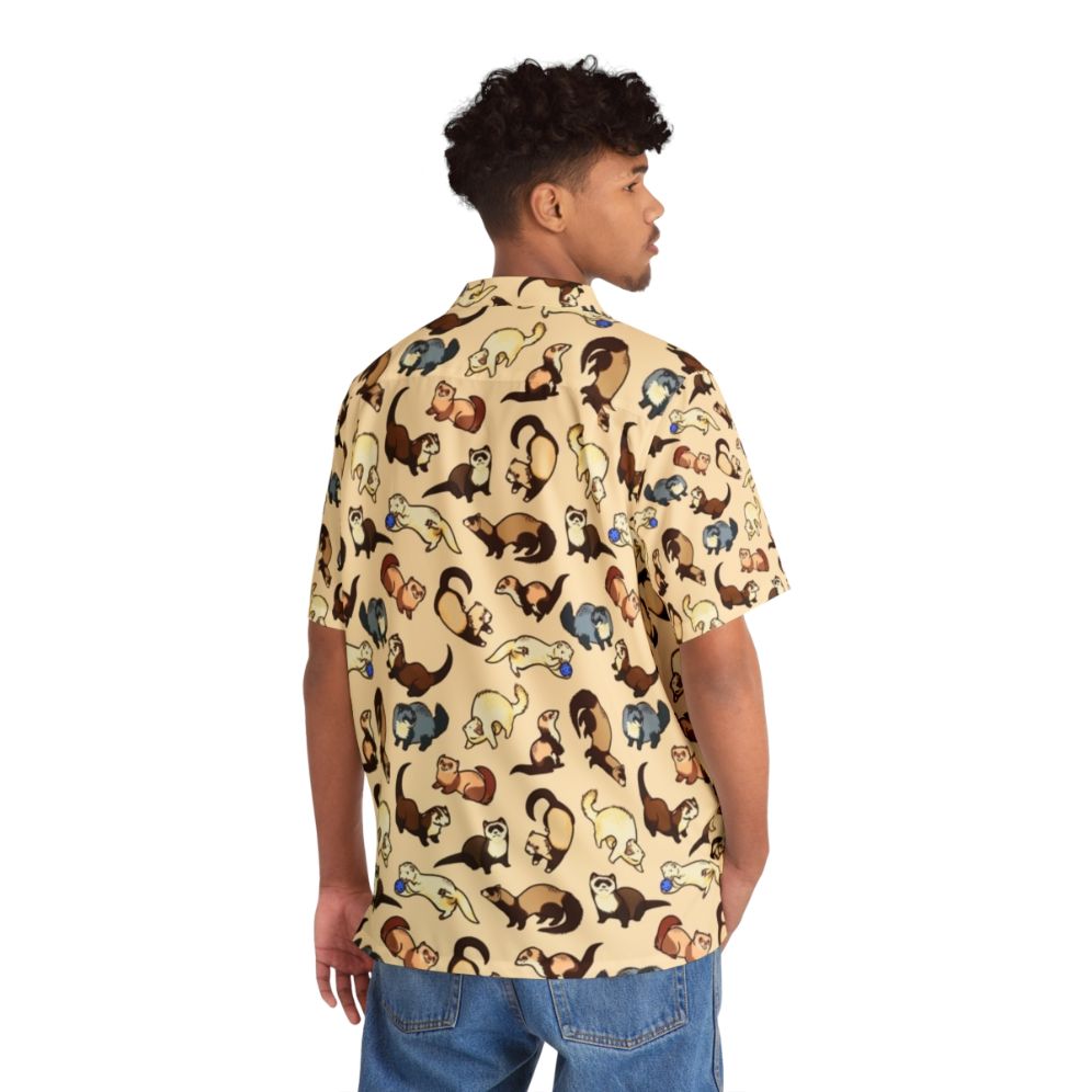 Vibrant Cat Snakes Hawaiian Shirt with Tropical Animal Print Pattern - People Back