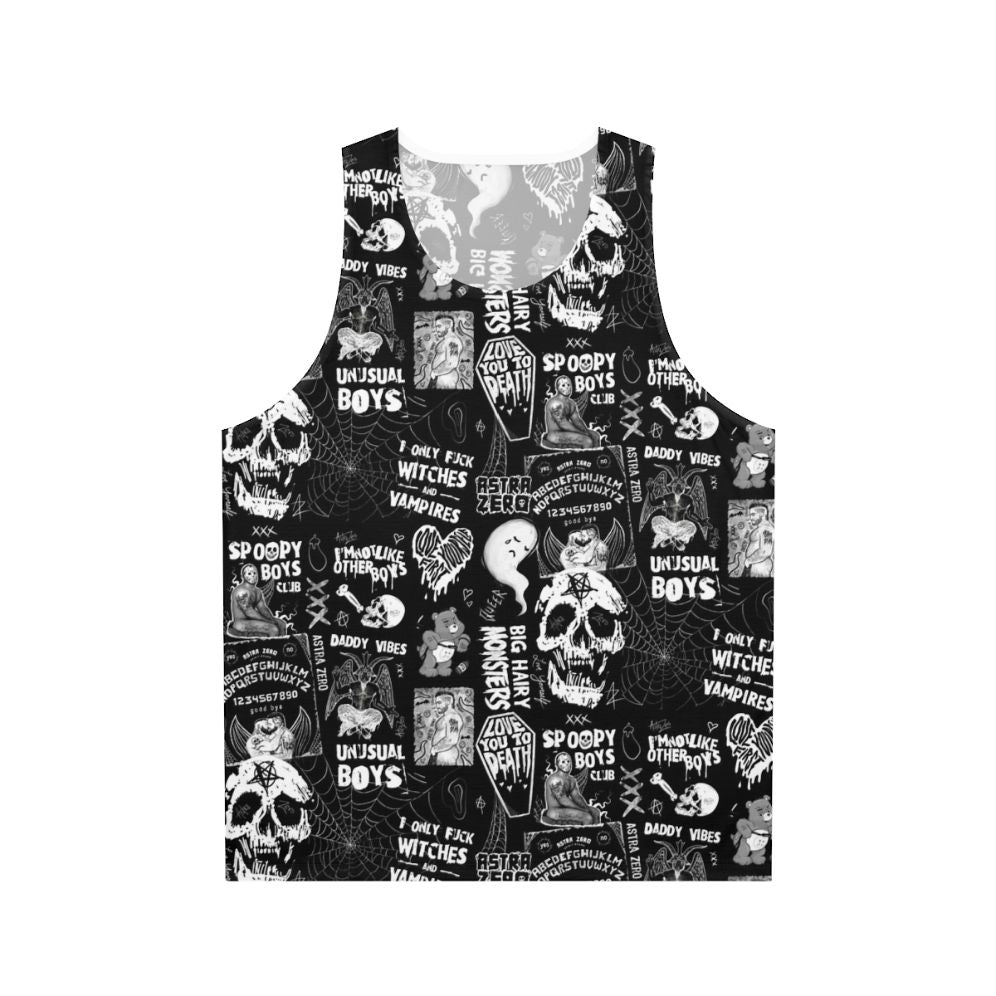 Unisex goth punk tank top with LGBTQ pride design