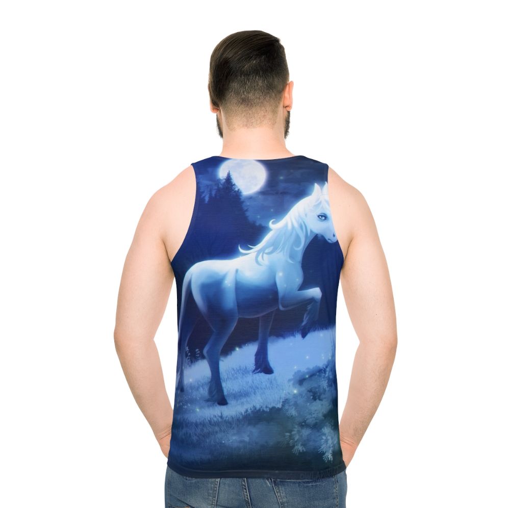 Unisex The Last Unicorn fantasy unicorn tank top - men back