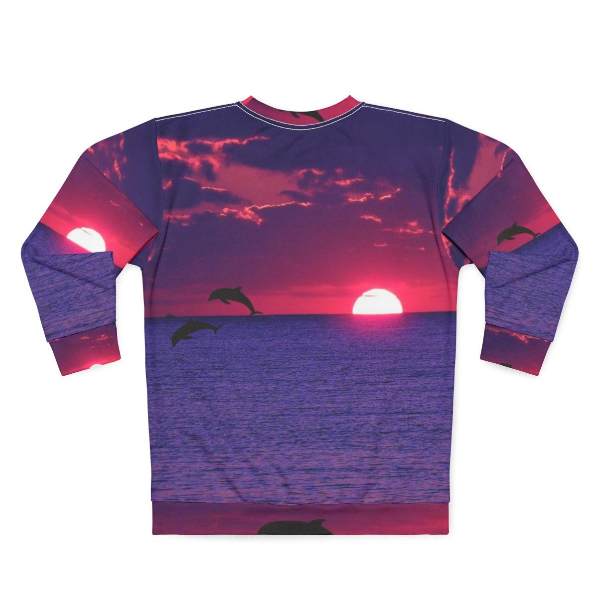 Bright colorful sunset beach sweatshirt - Back