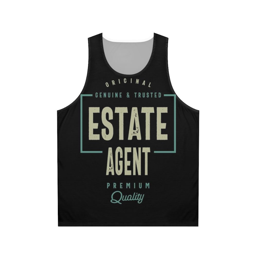 Unisex Estate Agent Tank Top with Typographic Design