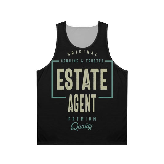 Unisex Estate Agent Tank Top with Typographic Design