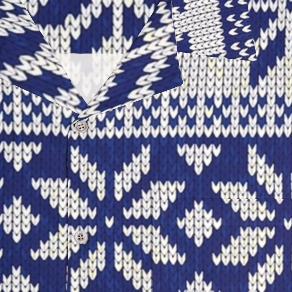 Festive Hawaiian Knit Pattern Christmas Shirt - Detail